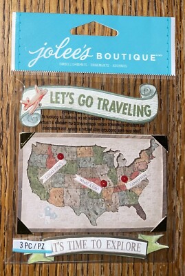 Jolees Lets Go Traveling Time To Explore FAMILY Road TRIP Travel USA Map Sticker