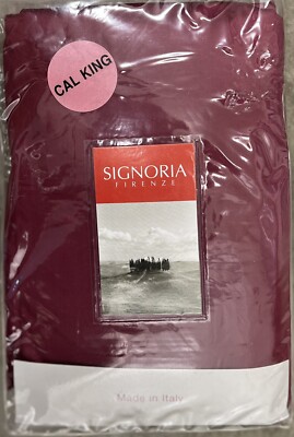 SIGNORIA FIRENZE ITALY Raffaello Bordeaux Cal King Fitted Sheet