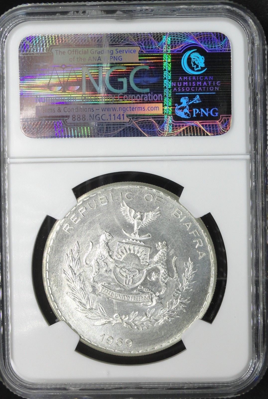 BIAFRA 1969  ONE POUND NGC MS 65