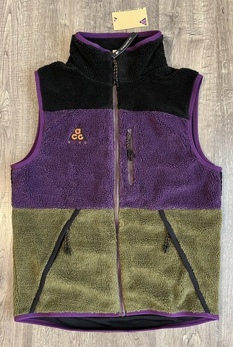 美品 00s NIKE ACG fleece vest M black Nike Golf ACG Fleece Lined Black Zipper Pockets Activewear