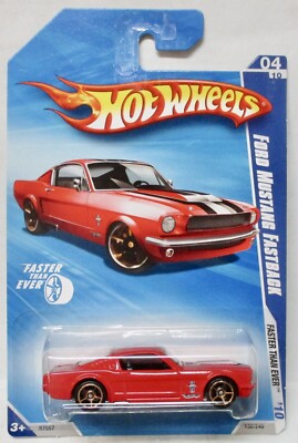 2010 HOT WHEELS FORD MUSTANG FASTBACK RED FASTER THAN EVER 04/10 A3