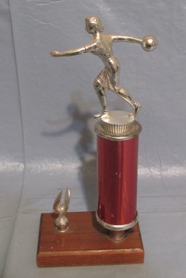 Vintage Diecast Trophy Trophies Ladies Womens Bowling Sports Bar Game Room