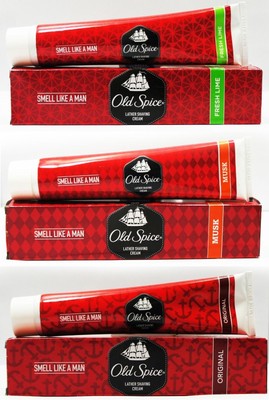 old spice lather shaving cream fresh lime, musk & original 70g