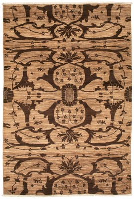 Traditional Hand-knotted Carpet 4'1'' x 6'1'' Wool Area Rug