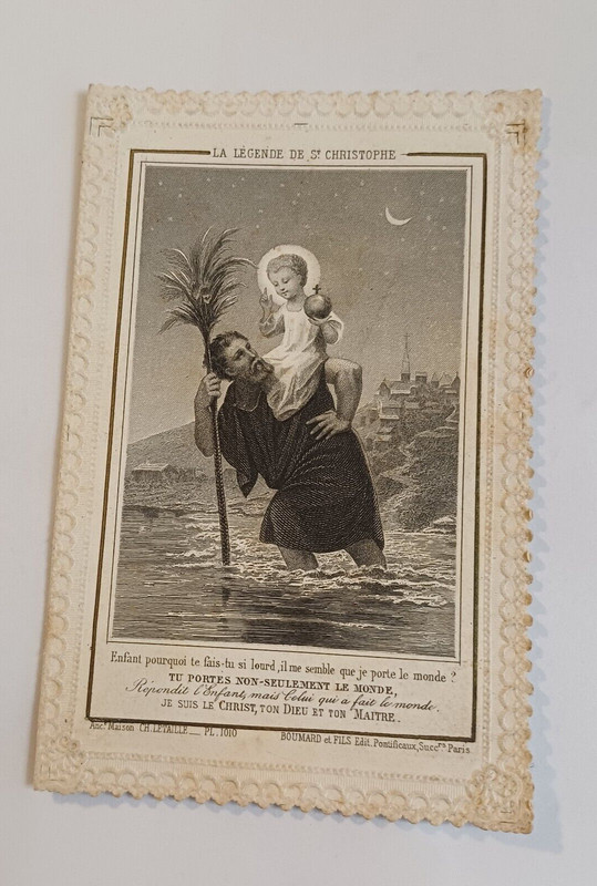 Ancienne Image Pieuse Canivet   La LÃ©Gende De Saint Christophe  (Letaille  1010)