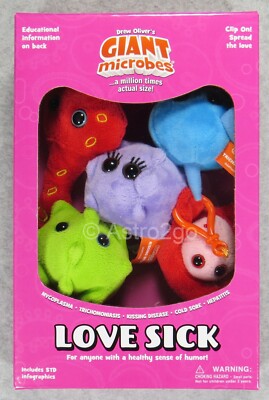 GIANT MICROBES--LOVE SICK THEME BOX-Mycoplasma Hepatitis Cold Sore Trich Kissing