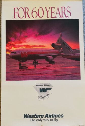 Western Airlines Poster - 60th Anniversary - DC10