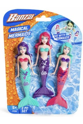 Fun Stuff Banzai Spring and Summer Magical Mermaid Dolls 3 Pcs,in Assorted Color