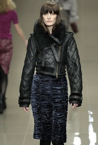 Burberry Prorsum Quilted Shearling Leather Aviator Bomber