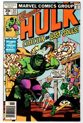 INCREDIBLE HULK #217 - Starlin Cover - FN 1977 Vintage