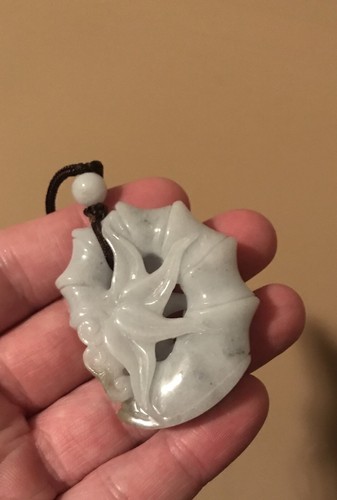 Certified- 45.58 Grams Untreated Jadeite Pendant-  [Grade A] Emerald Jade