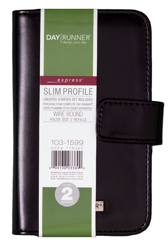 Planner, Black, 3 1/4 Undated Windsor Refillable