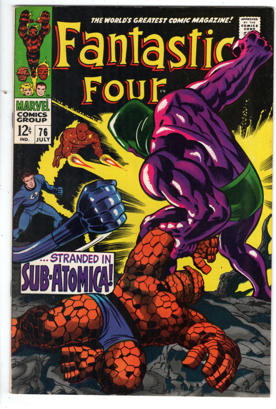 FANTASTIC FOUR #76 (1968) - GRADE 8.0 - STRANDED IN SUB
