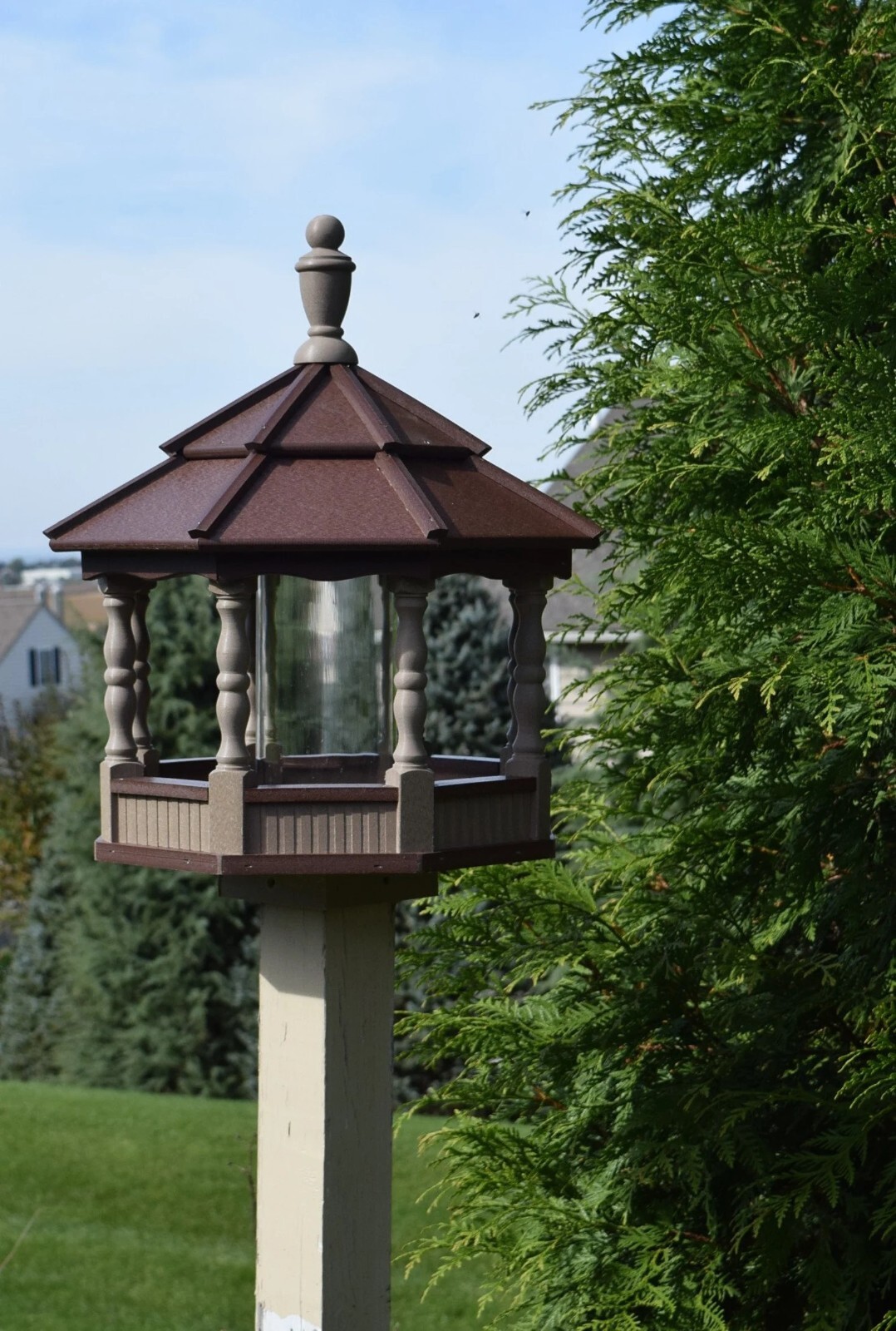 Large Gazebo Bird Feeder | Made in USA | Amish handmade | Poly | Spindle