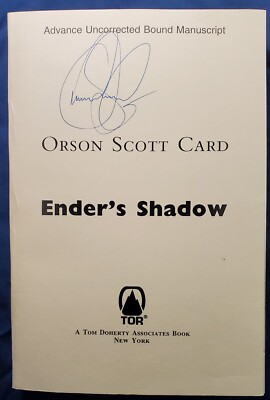 ENDER'S SHADOW by Orson Scott Card - SIGNED ADVANCE UNCORRECTED BOUND MANUSCRIPT