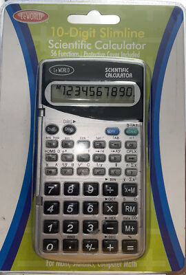 LeWorld Scientific Calculator 10 Digit Slimline 56 Functions 