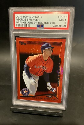 2014 Topps Update  George Springer-Red Hot Foil RC! PSA 9 (Mint)!