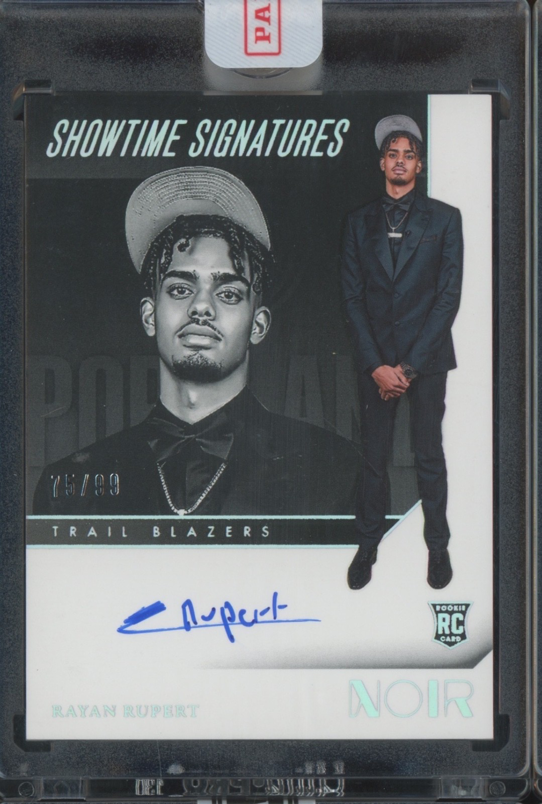 2023 Panini Noir Showtime Signatures Rayan Rupert 75/99 Auto RC Rookie