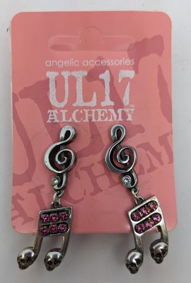 Alchemy Angelic England UL17 2009 Dead Note Music Pair Stud Earrings