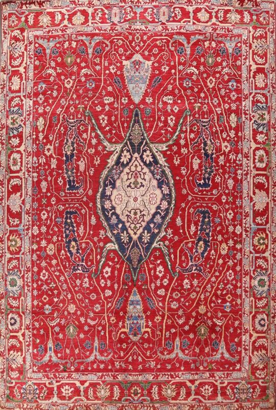 Vegetable Dye Heriz Serapi Oriental Red Large Area Rug Hand-knotted Wool 10