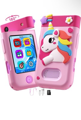 Kids Smart Phone Digital Touchscreen Toy Selfie Gifts for Girls Boys (Unicorn)