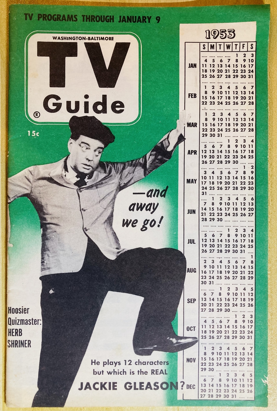 tv-guide-1953-jackie-gleason-v6n1-1253-prenational-washington-baltimore-rare