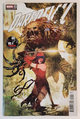 Daredevil #2 (2022, Marvel) VF+ Vol 8 Vs. Predator Variant Bill Sienkiewicz