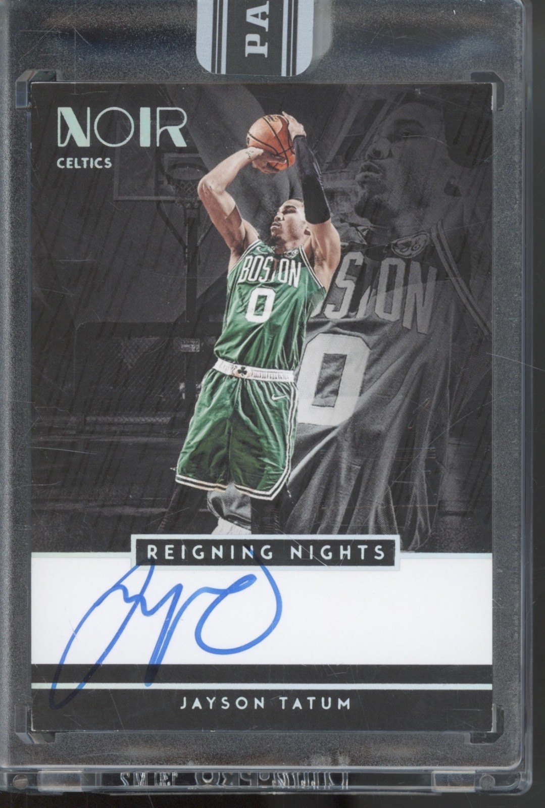 2018 Panini Noir Reigning Nights Black #RNJT Jayson Tatum 1/1 Auto Autograph