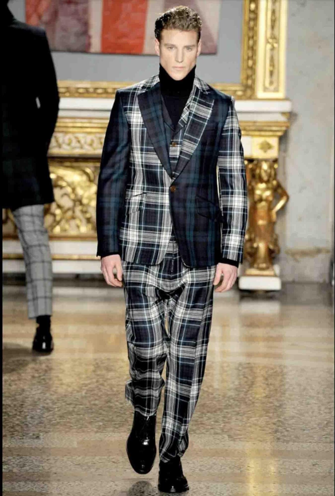 Pre-owned Vivienne Westwood Man Waistcoat Check Vest Coat Gilet Green Tartan Wool Men's 48 In Multicolor
