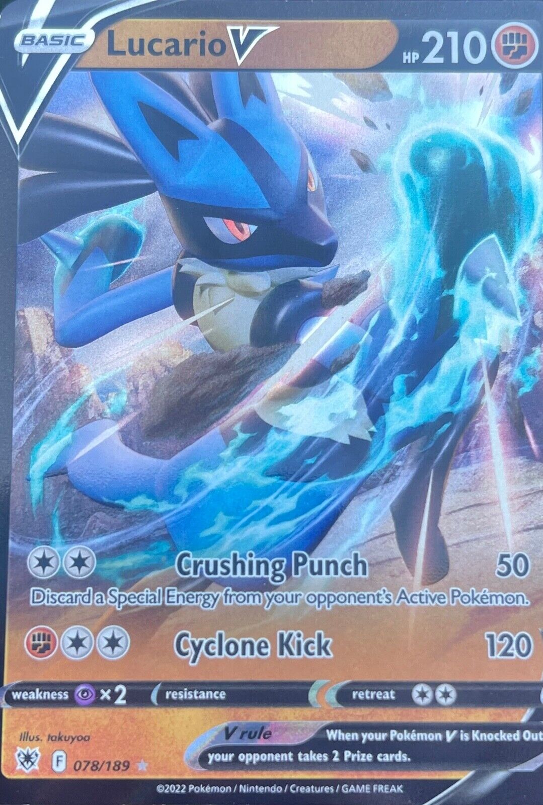 Pokémon TCG Lucario V basic HP 210 excellent condition not Pokémon TCG Lucario V basic HP 210 excellent condition not