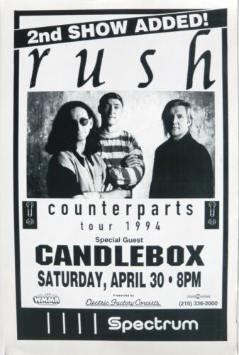 RUSH "COUNTERPARTS TOUR" 1994 PHILADELPHIA CONCERT POSTER - Live At The Spectrum