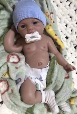 Reborn Baby Boy Full Body Silicone 18'' Newborn Dolls Floppy Soft 6 LBS Pacifier