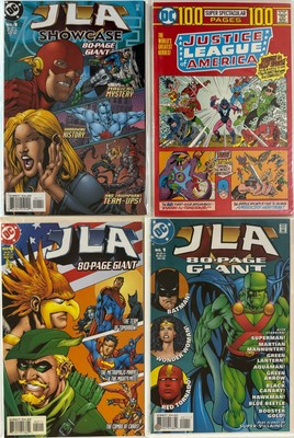 JLA 4 comic lot BIG Ones! 80 Page Giant 1 & 2 Showcase 1 and 100 Page Super Spec