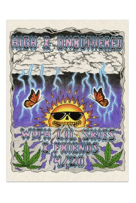 AUTOGRAPHED Lil Skies High And Unbothered Poster