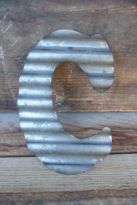 CHOOSE Corrugated Metal ~ A B C D E F + MORE Industrial Alphabet LETTER Sign 