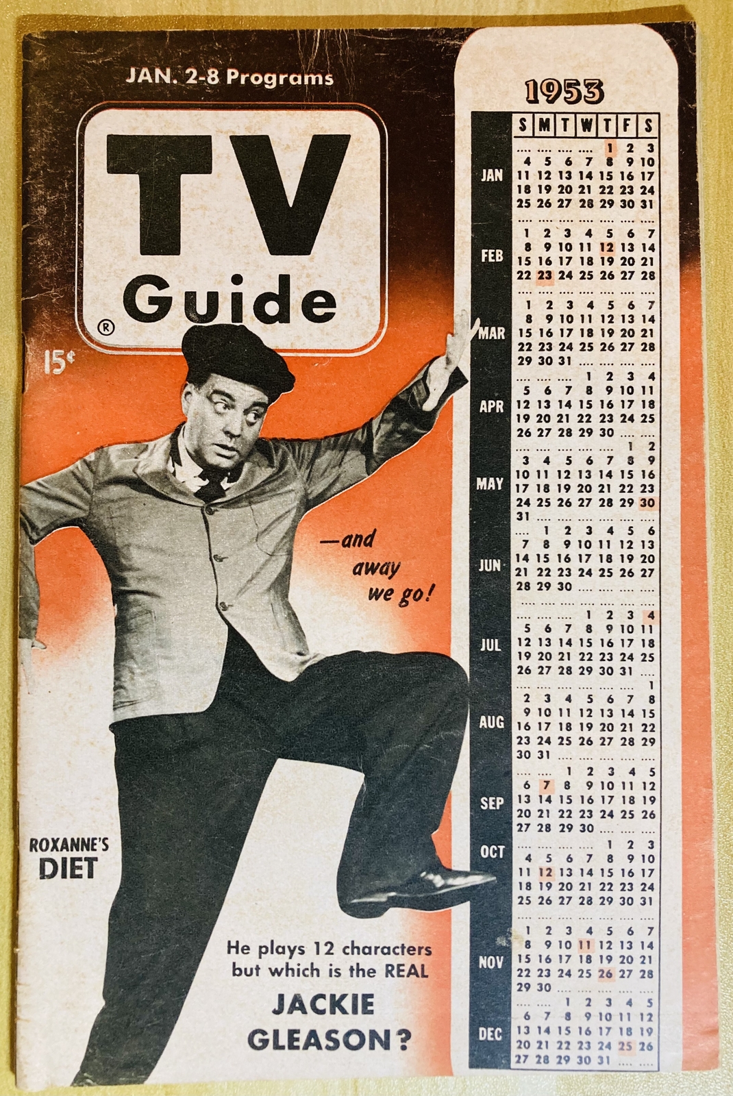 tv-guide-1953-jackie-gleason-v6n1-1253-prenational-new-york-city-ed-rare