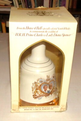 Bell s Whisky Decanter by Wade Marriage Charles & Diana Empty - in Original Box