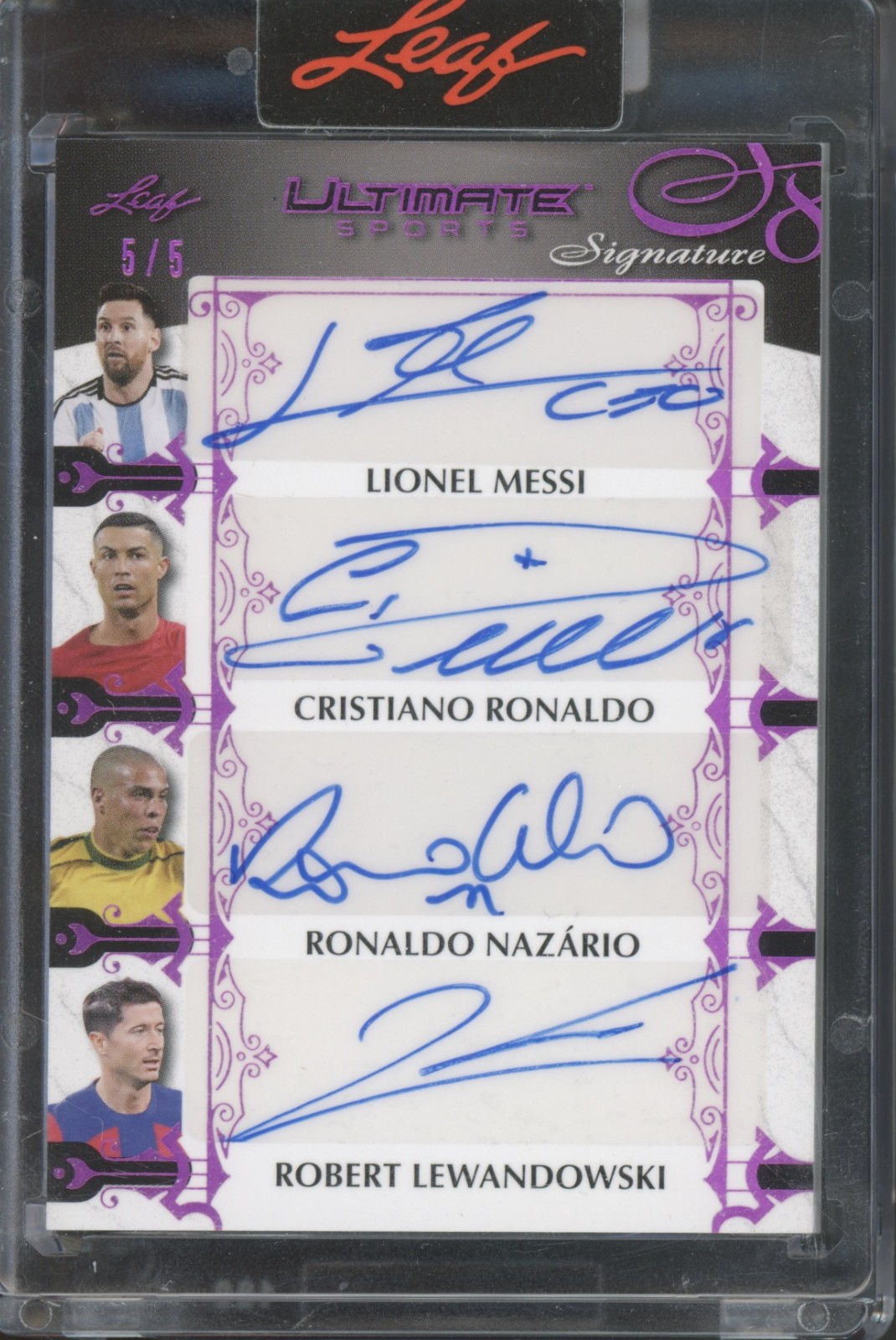 2024 Leaf Ultimate Lionel Messi Ronaldo Pedri Endrick Junior Garnacho 5/5 Auto