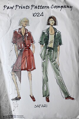 Paw Prints SAFARI Misses Shirt Pants Shorts Sewing Pattern Sz XS-5XL FF