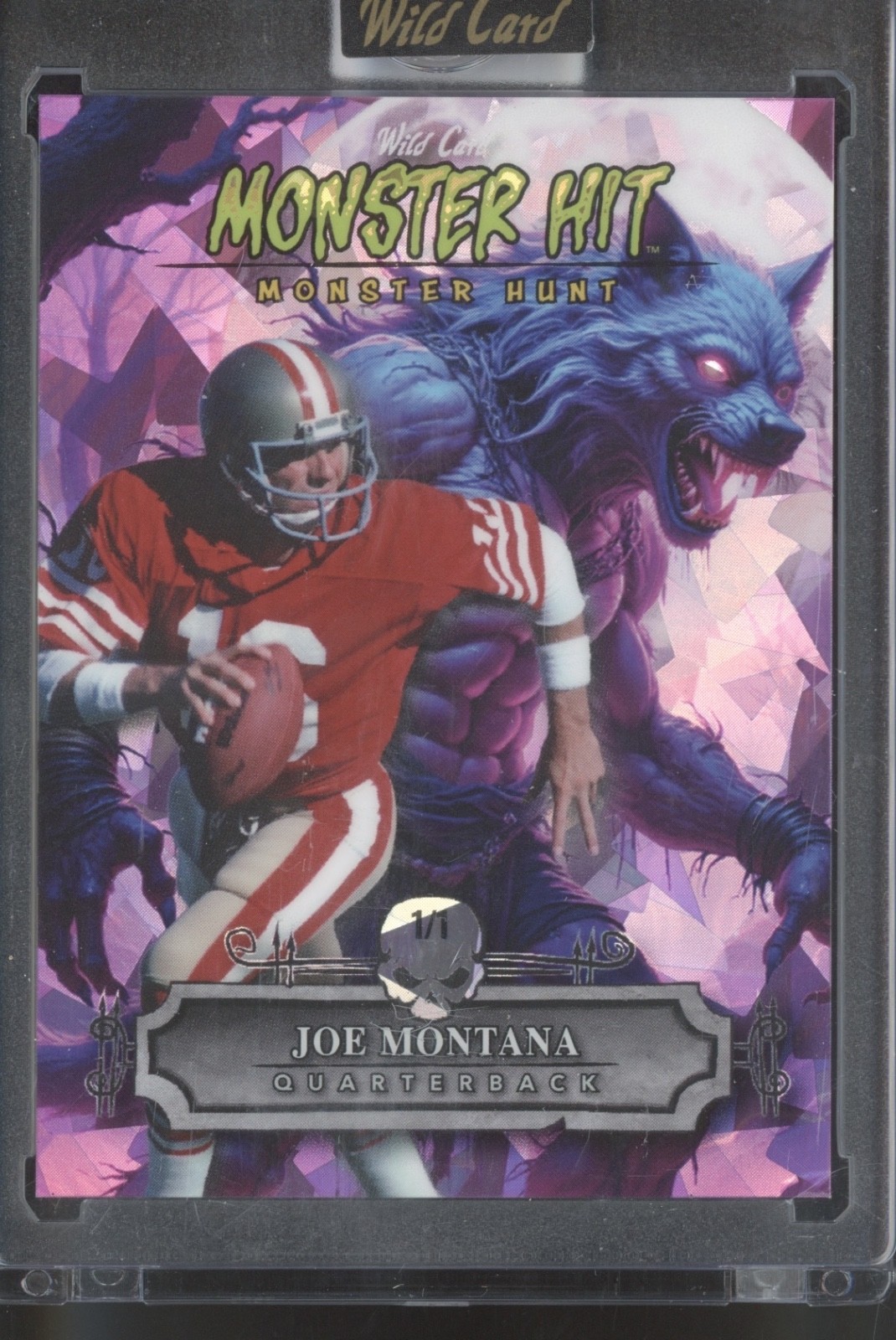 2025 Wild Card Hunt Monster Hit Werewolf Purple Crystal Joe Montana 1/1