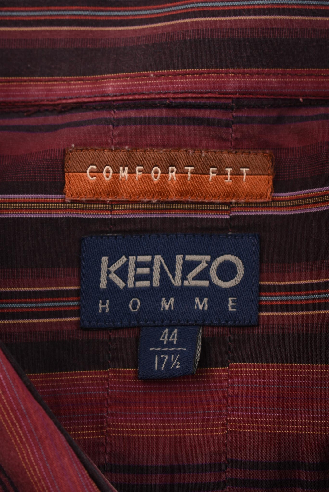トップス 80s 90s KENZO HOMME stripe shirt FRANCE Kenzo Homme Classic Long Sleeve Striped Shirt Size XL / UK44