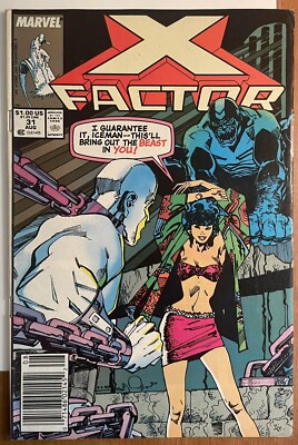 X-Factor Vol. 1 #31 (Marvel, 1988)- F/VF- Newsstand- Mark Jewelers Variant