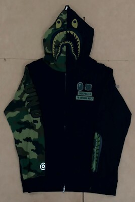Купить undefeated bape camo shark full zip hoodie a bathing