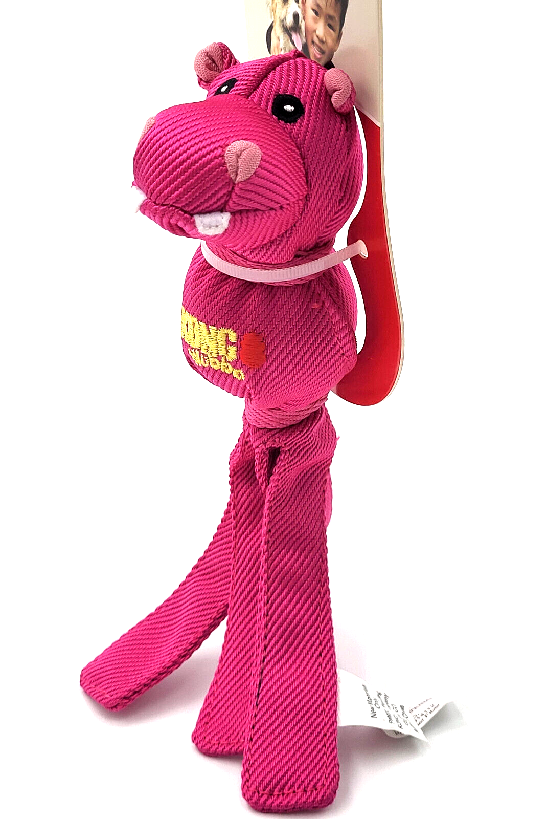 Kong Wubba Friends Ballistic Small Hippo Squeaky Dog Fetch Toy