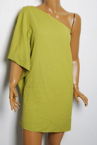 FENDI Women Dress Green Viscose Blend One Shoulder Cocktail