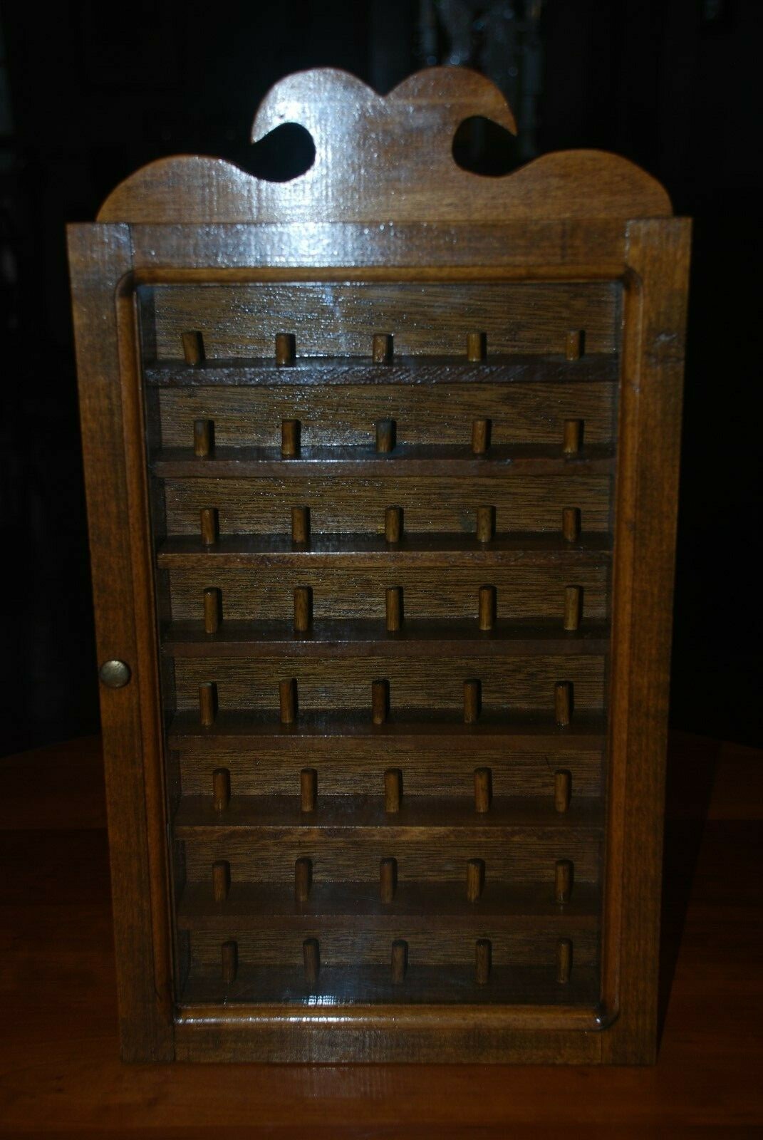 40 Thimble Display Case Wall Shadow Box Wall Rack Cabinet, Glass Door -Case Only