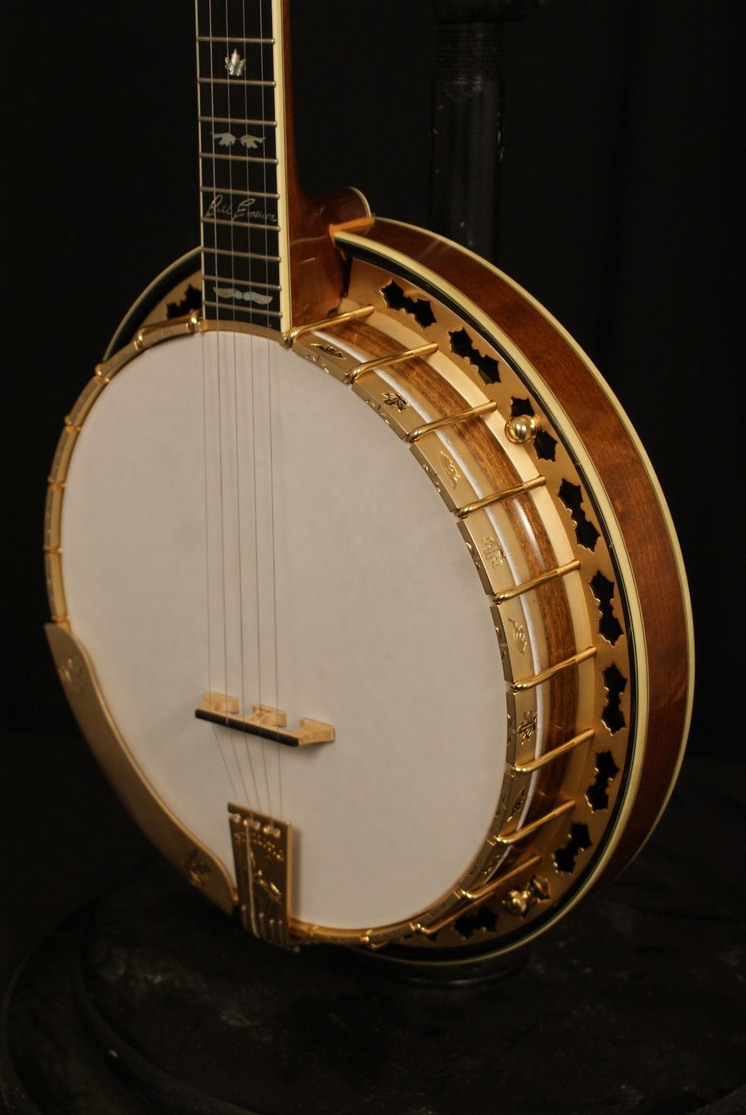 1998 Stelling Bill Emerson Red Fox Deluxe Gold Plated + Engraved 5 string banjo