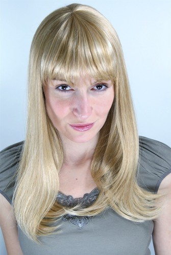 WIG ME UP Perücke Blond Schulterlang Gewellt – Farbcode 611B, Ca. 40 Cm, Mit Kopfhautimitat