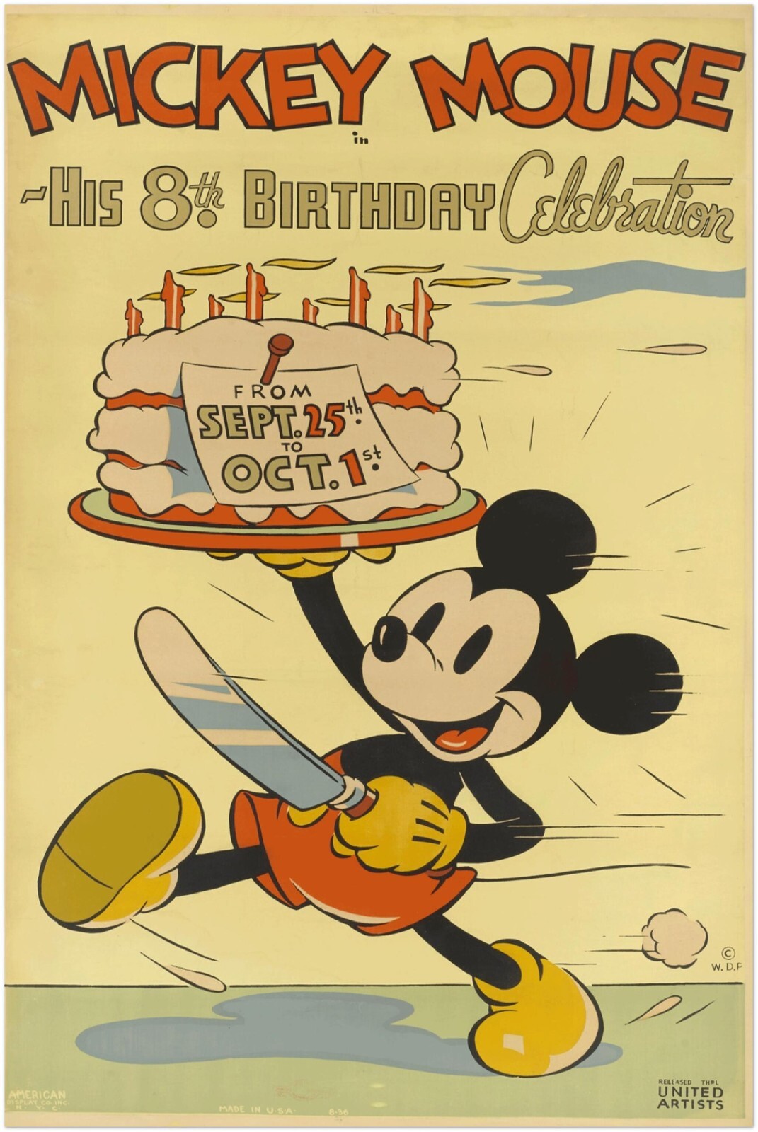 Disney Mickey Mouse Vintage Movie Poster, 8th birthday