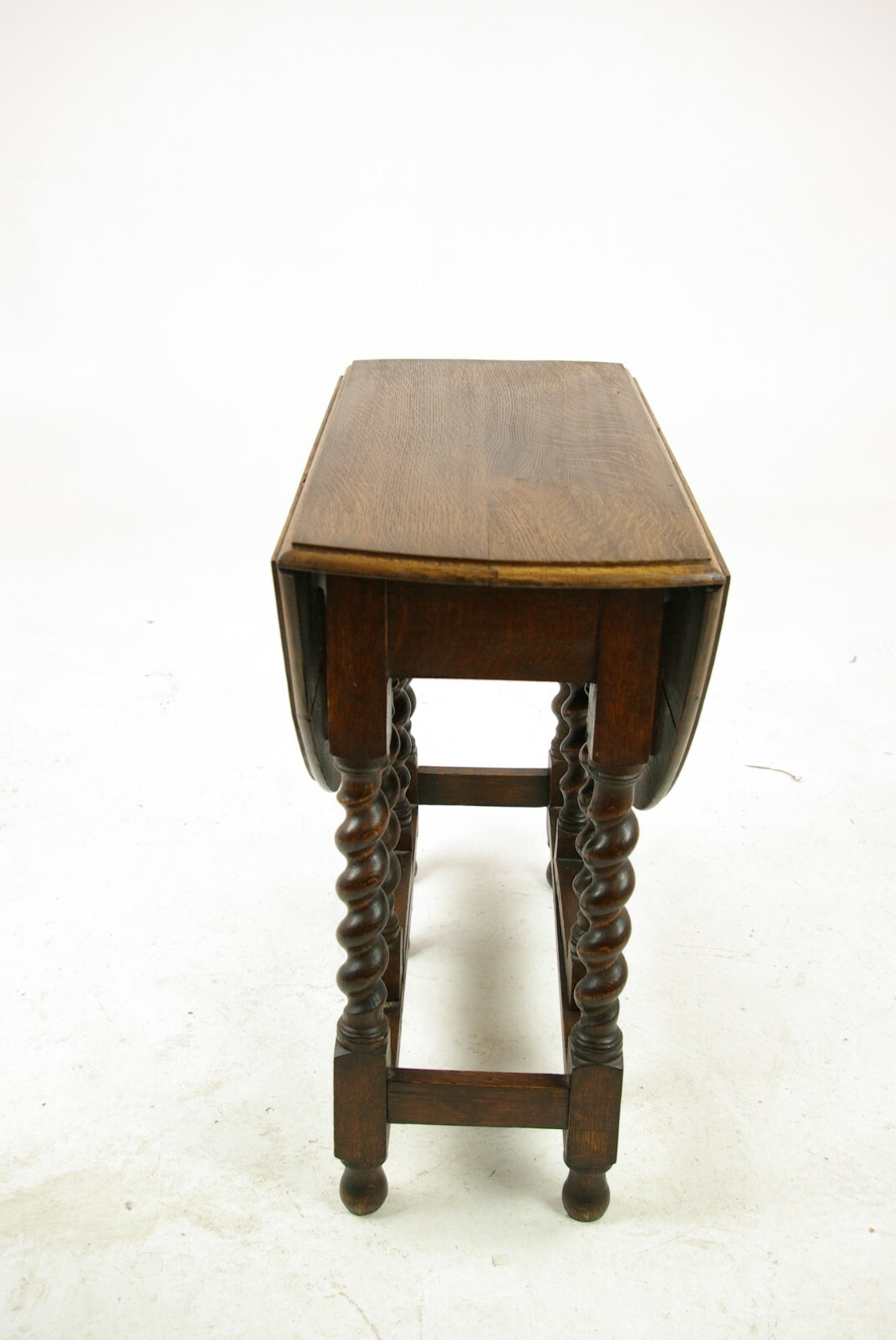 Antique Gateleg Table, Barley Twist Oval Drop Leaf Table, Scotland 1920s, B1159